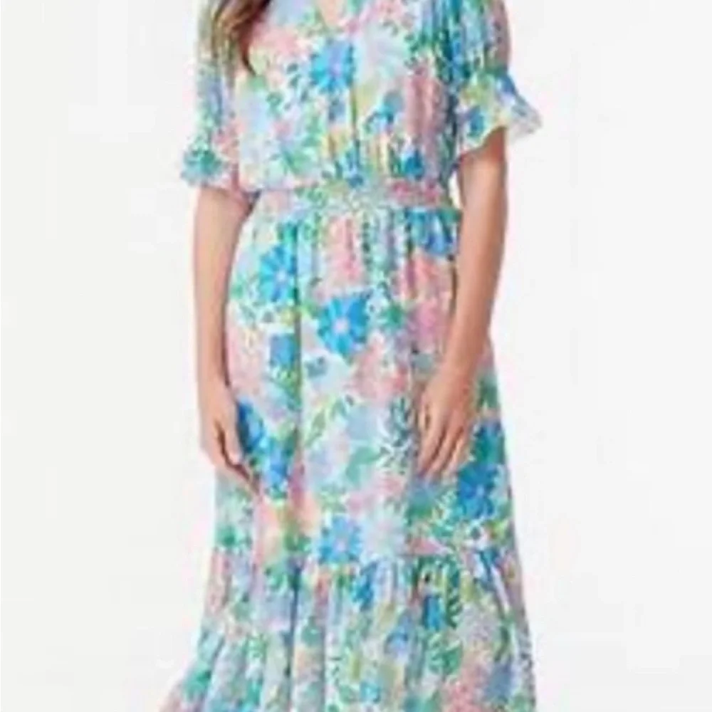NWT J.Crew size S smocked ruffle midi dress in fairy floral